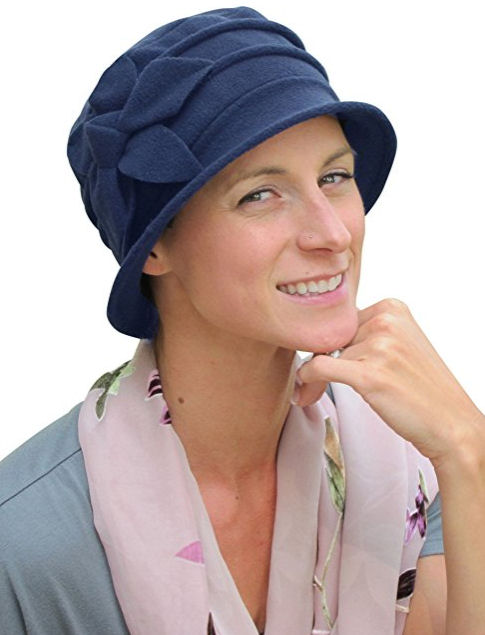 Fleece Flower Cloche Hat for Chemo & Cancer Patients