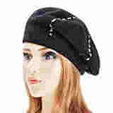 ZLYC Womens Reversible Cashmere Beret Hat Double Layers French Beret